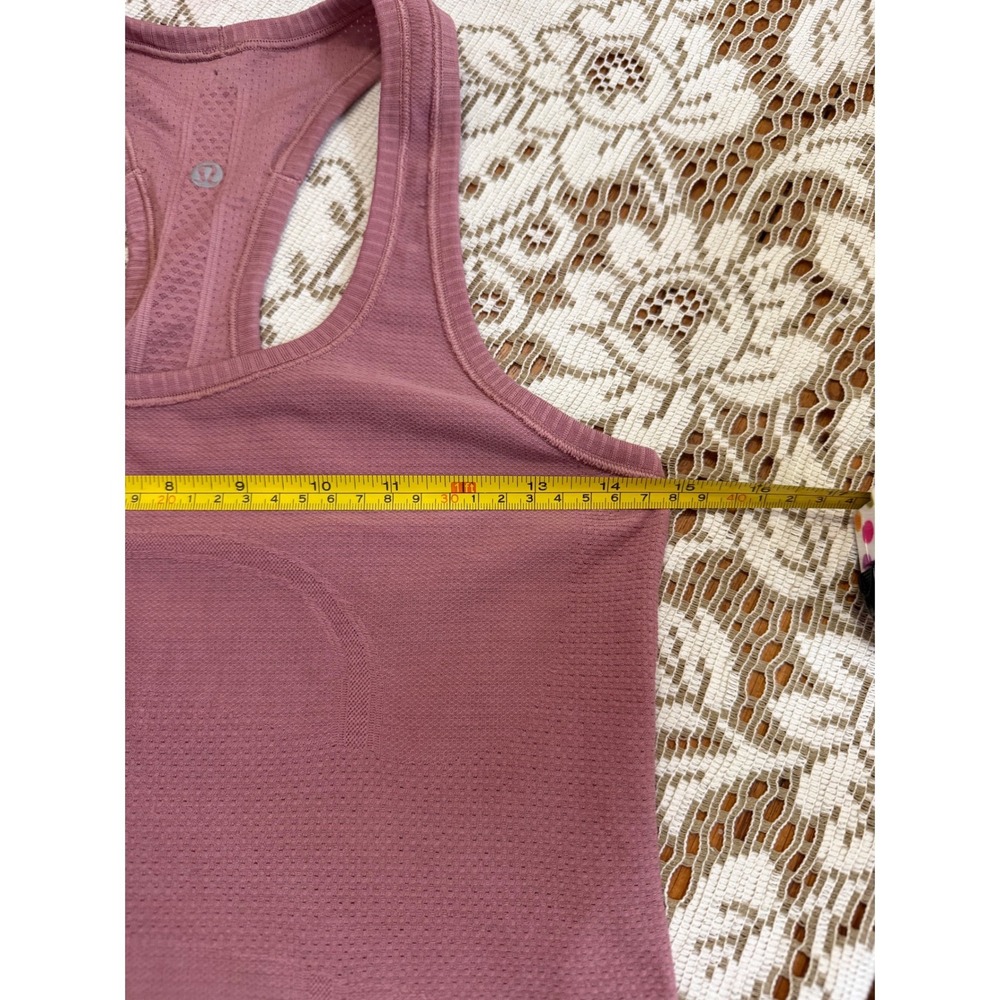 Lululemon Swiftly Tech Racerback Tank Top 2.0 Pink Mauve Run With Heart Womens - Picture 6 of 7